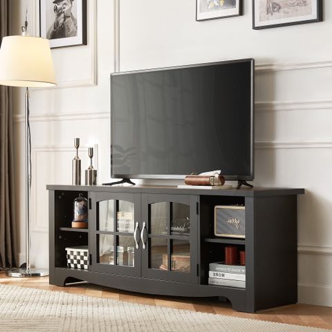 Linsy Home Modern Farmhouse Tv Stand For Tvs Up To 65",Home ... for Pemberly Row Modern Glass Tv Stand For Tvs Up To 35" In Black