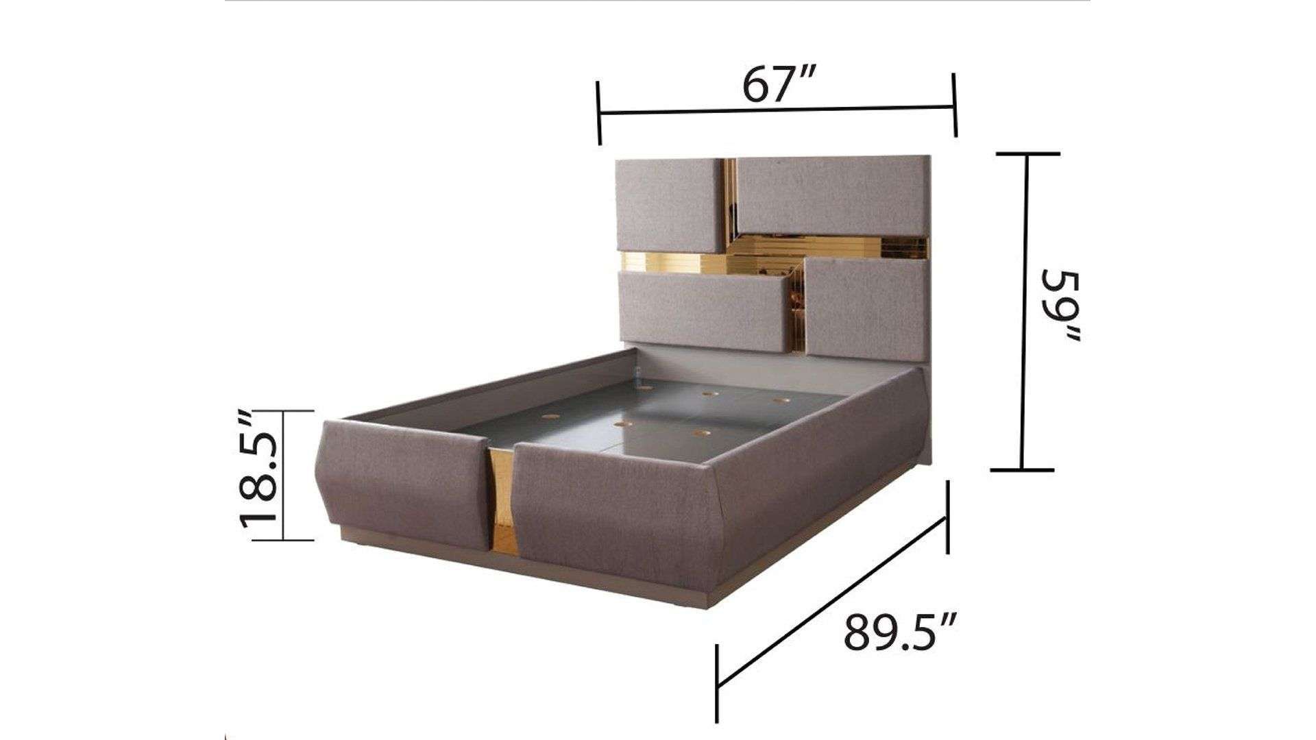 Lorenzo Modern Dark Grey &amp; Gold Bed - Kfrooms with regard to Understanding the Appeal of Goldsmith Modern Contemporary Dark Gray Gold Dresser