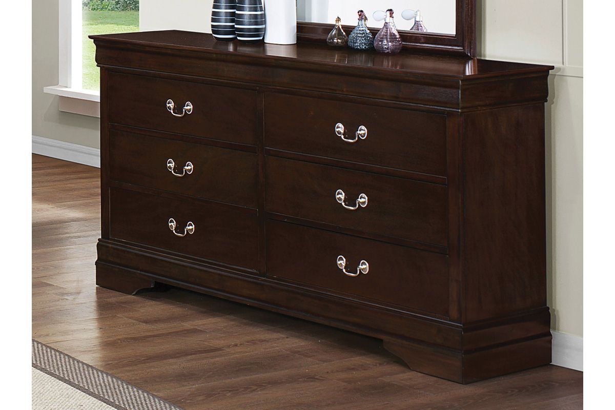 Louis Philippe 6-Drawer Dresser Cappuccino - Exotic &amp; Rustic Furniture within Glory Furniture Louis Phillipe 6 Drawer Dresser In Cappuccino