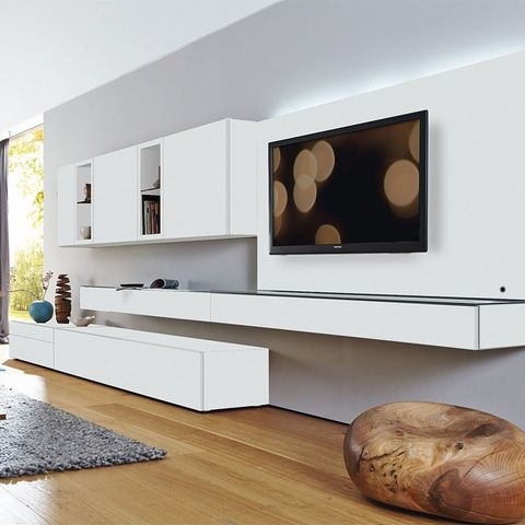 Luxury Modern White Shaker Freestanding Tv Stand Wall Unit For Living ... intended for Aesthetic Possibilities with the Greenview White 122" TV Stand Wall Unit