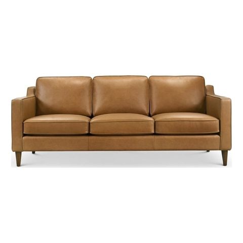 Madison Mid Century Modern Furniture Genuine Leather Couches In Cognac ... with regard to Madison Mid Century Modern Furniture Genuine Leather Couches In Cognac Tan
