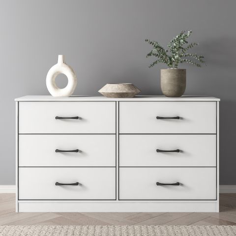 Mainstays Ardent 6 Drawer Dresser, White - Walmart.com throughout Maximizing Storage with a 6 Drawer White Dresser Configuration