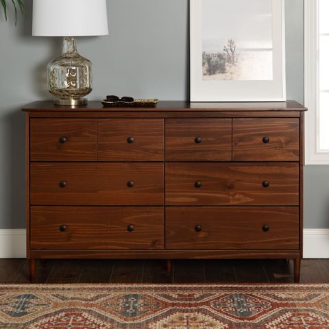 Manor Park Classic Mid-Century Modern 6-Drawer Solid Wood Dresser ... for Understanding the Craftsmanship of the Tabitha Mid-Century Modern Multicolor Wood 6-Drawer Chest
