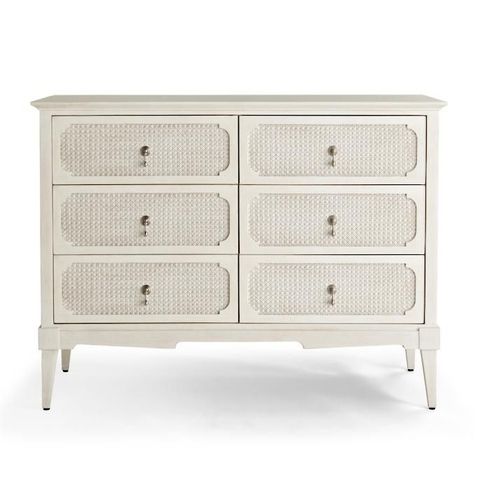 Marion 6-Drawer Dresser | Furniture, Cane Bed, Dresser Drawers in Marion Slide And Pull Dresser, With 6 Drawers White/Pine Color