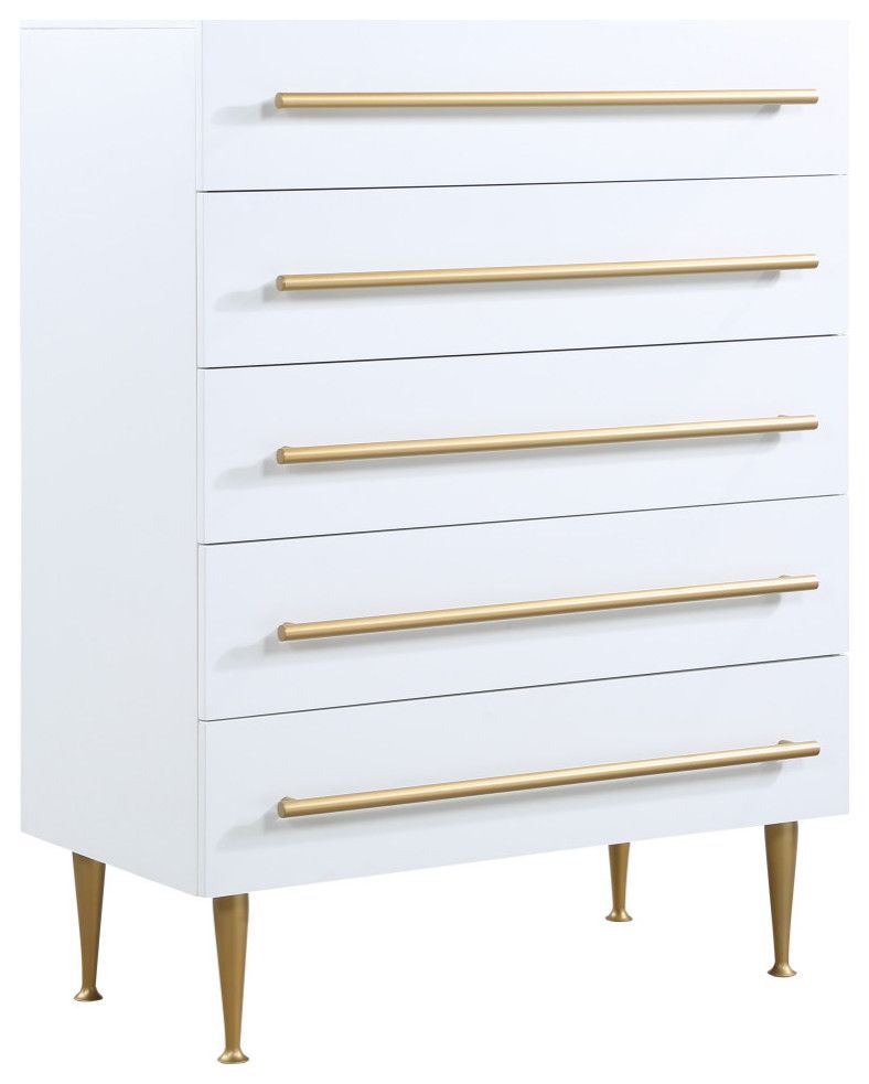 Marisol Wood / Metal Contemporary Chest - Midcentury - Dressers - By Meridian Furniture | Houzz pertaining to Marisol Wood / Metal Contemporary Chest, Rich Navy Finish
