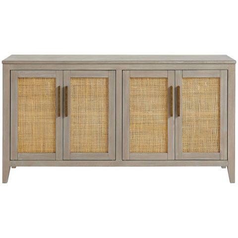 Martin Svensson Home Banks Rattan 4-Door 60" Tv Stand Console In ... inside A Closer Look at the Craftsmanship of the Concord 60" TV Stand in Distressed Java
