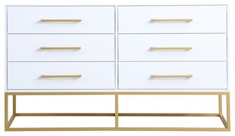 Maxine Wood Dresser With Durable Brushed Gold Metal Base - Contemporary ... throughout Exploring the Craftsmanship Behind the Maxine Wood Chest Dark Cherry Finish