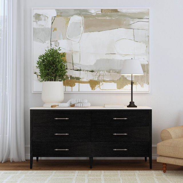 Mayfair 6 Drawer Wood And Marble Dresser - Transitional - Dressers - By ... intended for Bringing Timeless Appeal Home with the Mayfair Light Beige Dresser