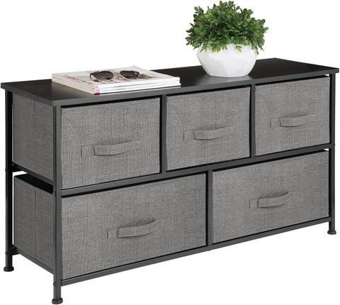 Mdesign Extra Wide Dresser Storage Tower - Sturdy Steel Frame, Wood Top ... for How to choose the right dresser with pull-out bins