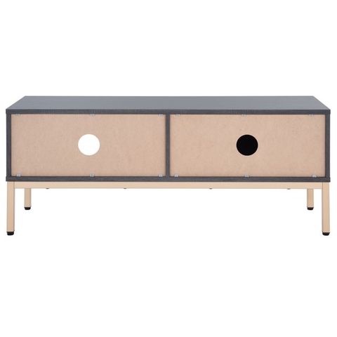 Med9617E Tv Stands - Furniture By Safavieh for Safavieh Lylia 1 Door Media Stand, Distressed Black/Gold