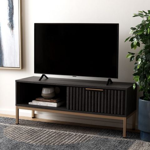 Med9617E Tv Stands - Furniture By Safavieh with regard to Creating Visual Harmony with Distressed Finish Media Furniture