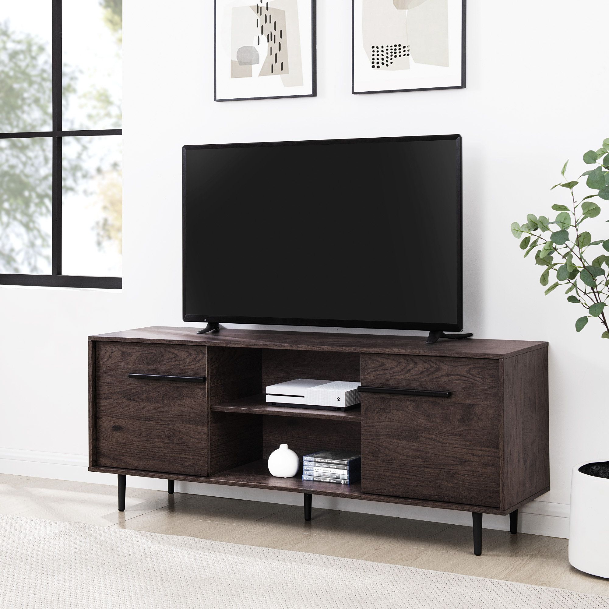A Closer Look at the Craftsmanship of the Concord 60″ TV Stand in Distressed Java