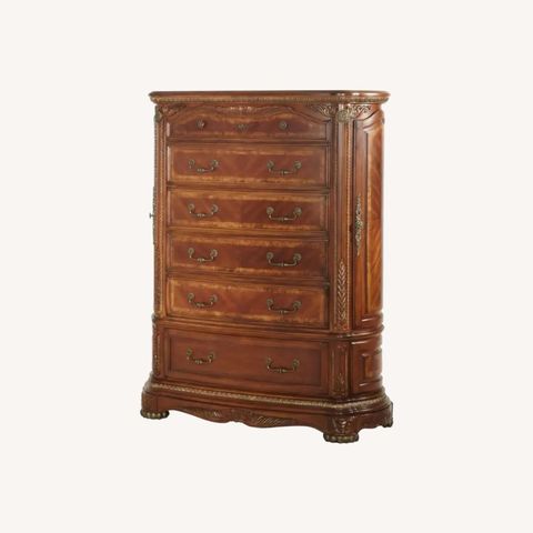 Michael Amini Cortina 6 Drawer Chest - Aptdeco regarding Cortina 6-Drawer Chest - Honey Walnut