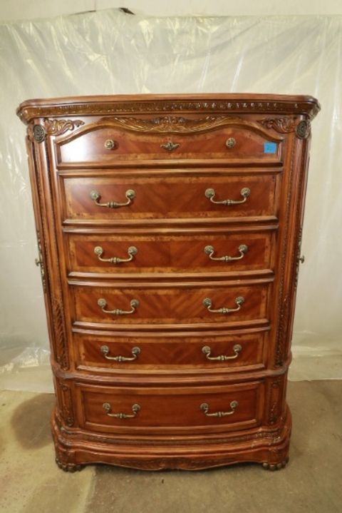 Michael Amini Signature Series Cortina 6 Drawer Chest In Honey Walnut ... within Care Tips for Maintaining Your Cortina Honey Walnut 6-Drawer Chest