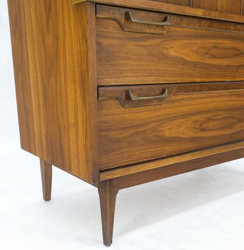Mid Century 5 Drawer Double Door Compartment Walnut Tall High Chest ... in Understanding the Craftsmanship Behind Hugo's Walnut Brown Chest