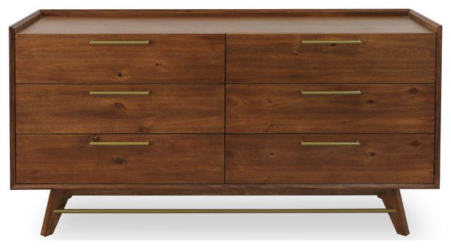 Mid-Century Modern Double Dresser - Midcentury - Dressers - By Unique ... throughout Modern Double Dresser With Groove Handles, Walnut Stain