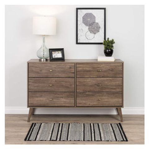 Mid-Century Modern Dresser, 6-Drawer, Drifted Gray - Midcentury ... within Mid-Century Modern Dresser, 6-Drawer, Drifted Gray