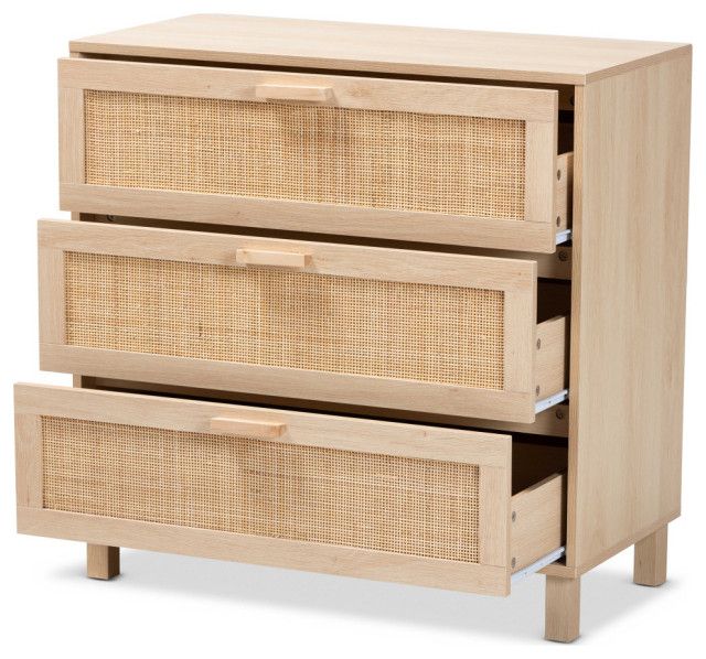 Mignon Mid-Century Modern Natural Rattan - Tropical - Dressers - By ... intended for Mignon Mid-Century Modern Natural Rattan 3-Drawer Chest