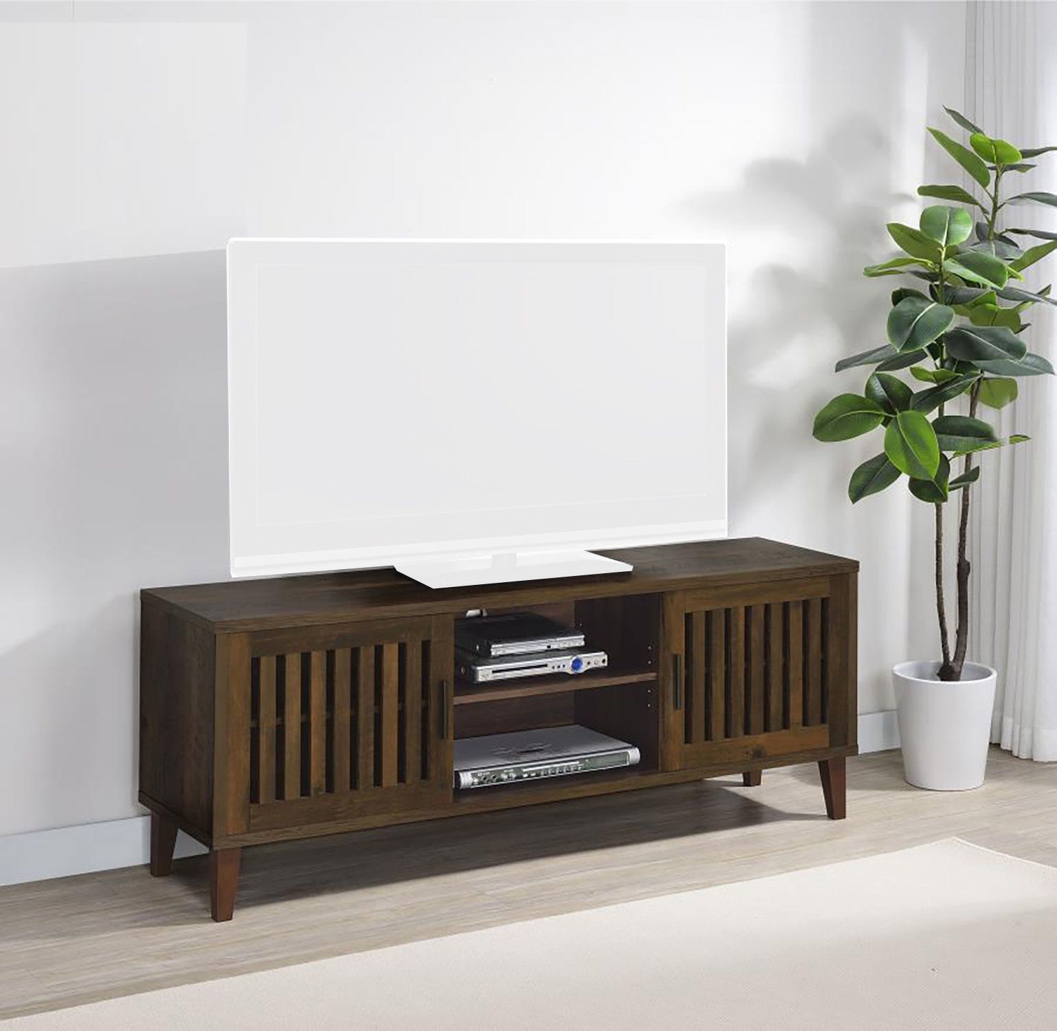 Millwood Pines Jacoabs 2-Door 60&quot; Tv Stand | Wayfair in A Closer Look at the Craftsmanship of the Concord 60&quot; TV Stand in Distressed Java