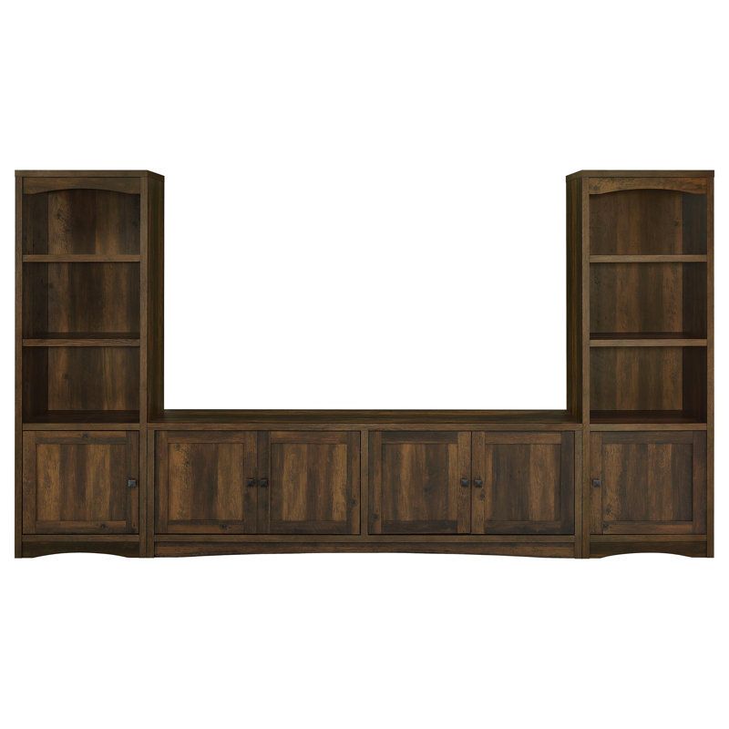 Millwood Pines Laughlin 4-Door Engineered Wood 78&quot; Tv Stand Dark Pine ... for The Sachin TV Stand A Deep Dive into Engineered Wood Durability