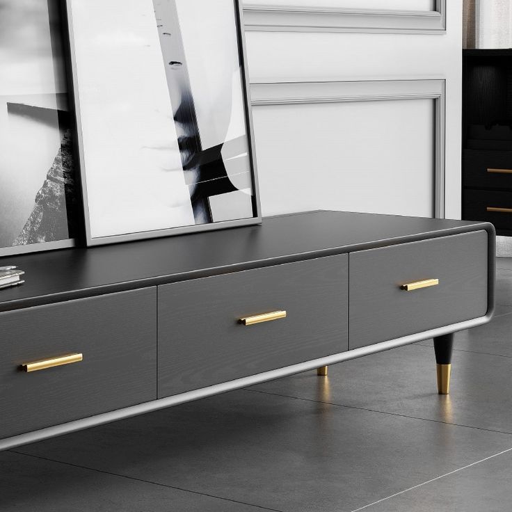Modern 63 Inch Black Tv Stand Rectangle Media Stand Wood Tv Console With 3 Drawers - Tv Stands ... inside Winfield 60&quot; 2-Door Tv Stand Media Console Black