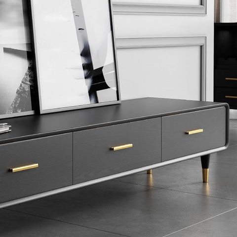 Modern 63 Inch Black Tv Stand Rectangle Media Stand Wood Tv Console With 3 Drawers - Tv Stands ... inside Winfield 60" 2-Door Tv Stand Media Console Black