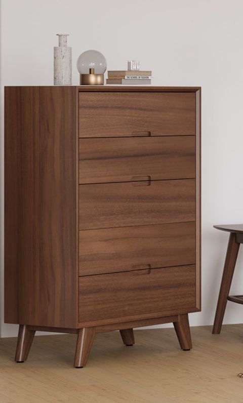 Modern High Chest Dresser With Goove Handles - Midcentury - Dressers ... for Modern High Chest Dresser With Goove Handles, White