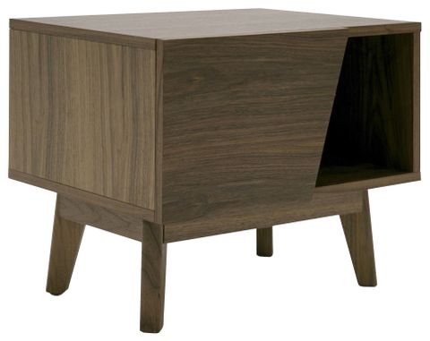 Modrest Abelard Mid-Century Walnut Nightstand - Midcentury ... inside The Artisan Behind the Abelard Walnut Dresser A Closer Look