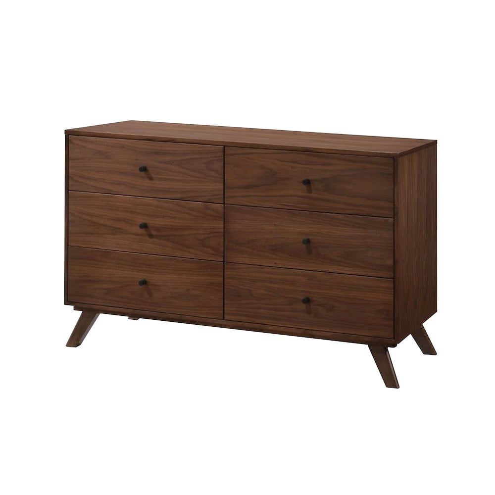 Modrest Addison Mid-Century Modern Walnut Dresser - Walmart.com for Modrest Dustin Modern Walnut Dresser