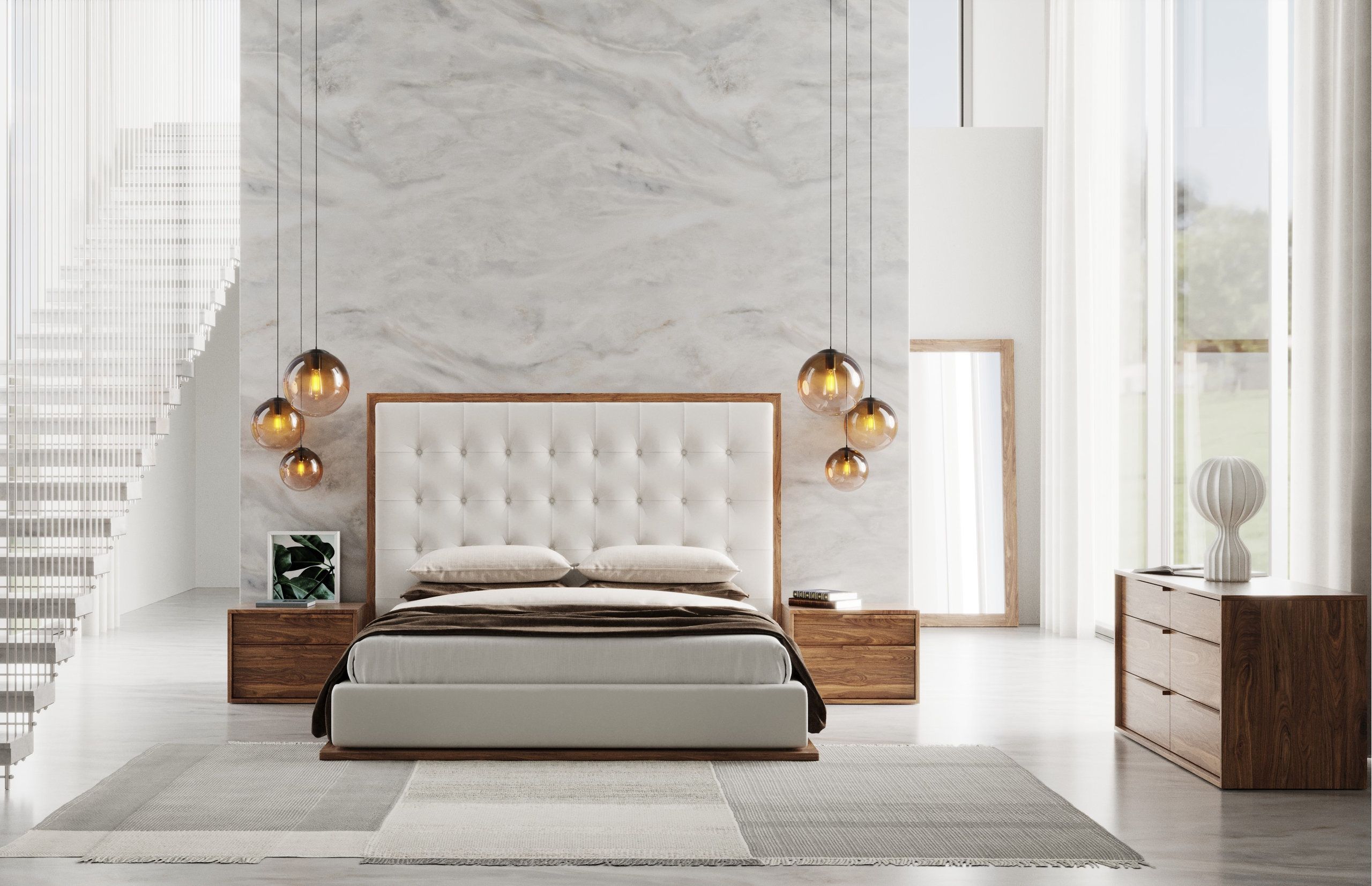 Modrest Amberlie Modern Walnut Floor Mirror - Transitional - Floor ... with Why the Modrest Amberlie Modern Walnut Dresser Remains a Popular Choice for Homeowners