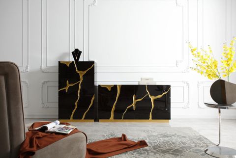 Modrest Aspen Black And Gold Chest - Contemporary - Dressers - By Vig ... for Modrest Aspen Modern Wide Black And Gold Dresser