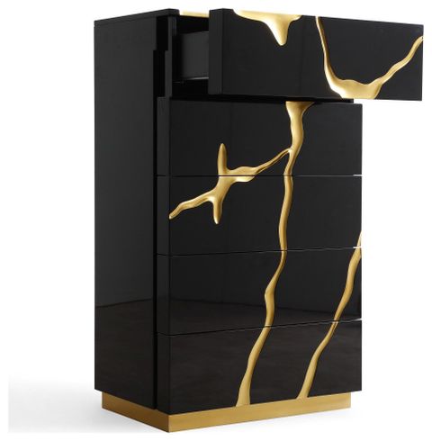 Modrest Aspen Black And Gold Chest - Contemporary - Dressers - By Vig ... within Understanding the Appeal of Modrest Aspen Modern Wide Black and Gold Dresser in Contemporary Interior Design