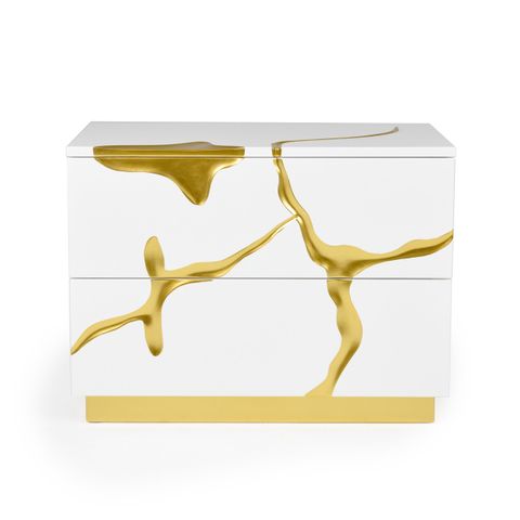 Modrest Aspen - Modern Wide Black And Gold Nightstand pertaining to Modrest Aspen Modern Wide Black And Gold Dresser