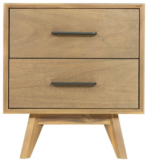 Modrest Claire Walnut Nightstand - Midcentury - Nightstands And Bedside ... regarding Modrest Claire Walnut Chest