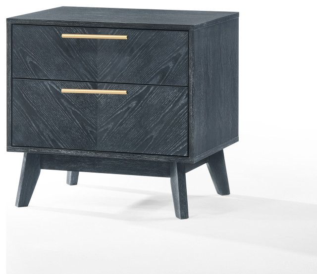 Modrest Diana Modern Grey Ash Nightstand - Midcentury - Nightstands And ... pertaining to Design Insights Behind the Popular Modrest Diana Modern Grey Ash Dresser Piece