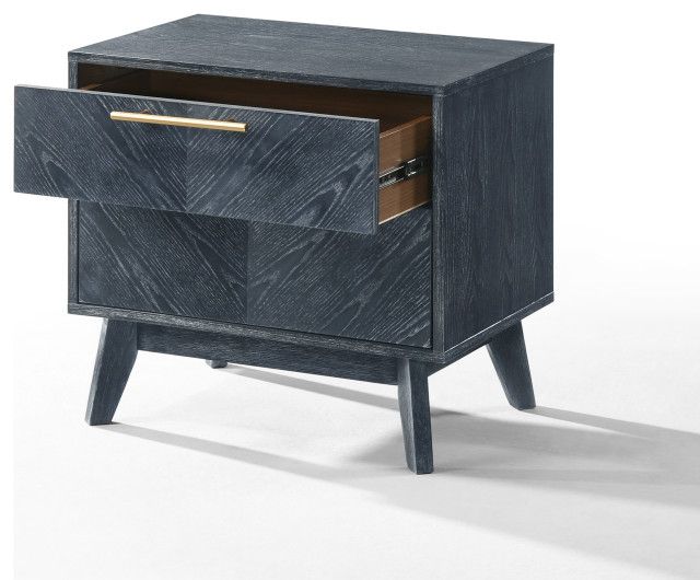Modrest Diana Modern Grey Ash Nightstand - Midcentury - Nightstands And ... throughout Design Insights Behind the Popular Modrest Diana Modern Grey Ash Dresser Piece