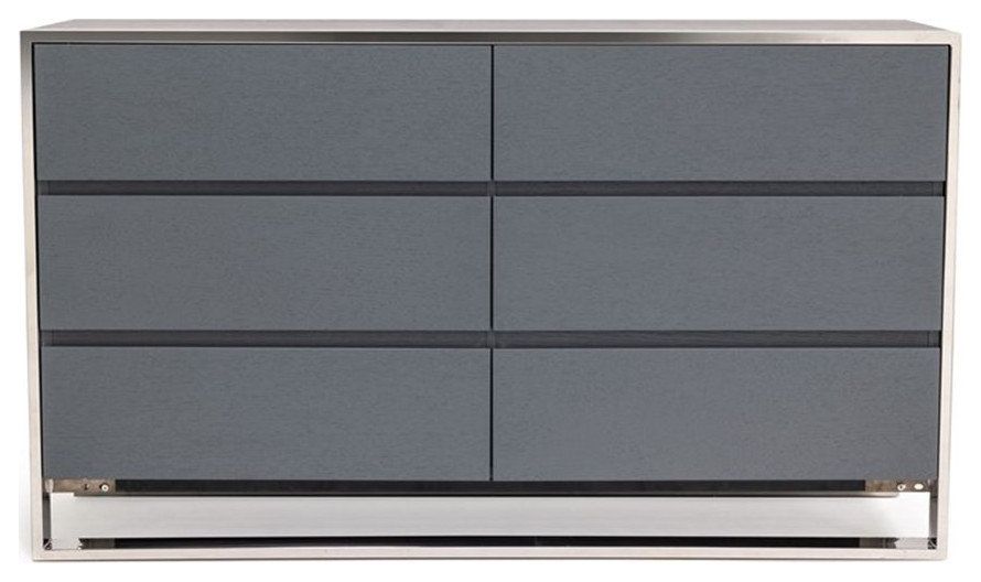 Modrest Jolene 6-Drawer Self Closing Modern Stainless Steel Dresser In ... with regard to The Lasting Appeal of a Contemporary Modrest Dresser