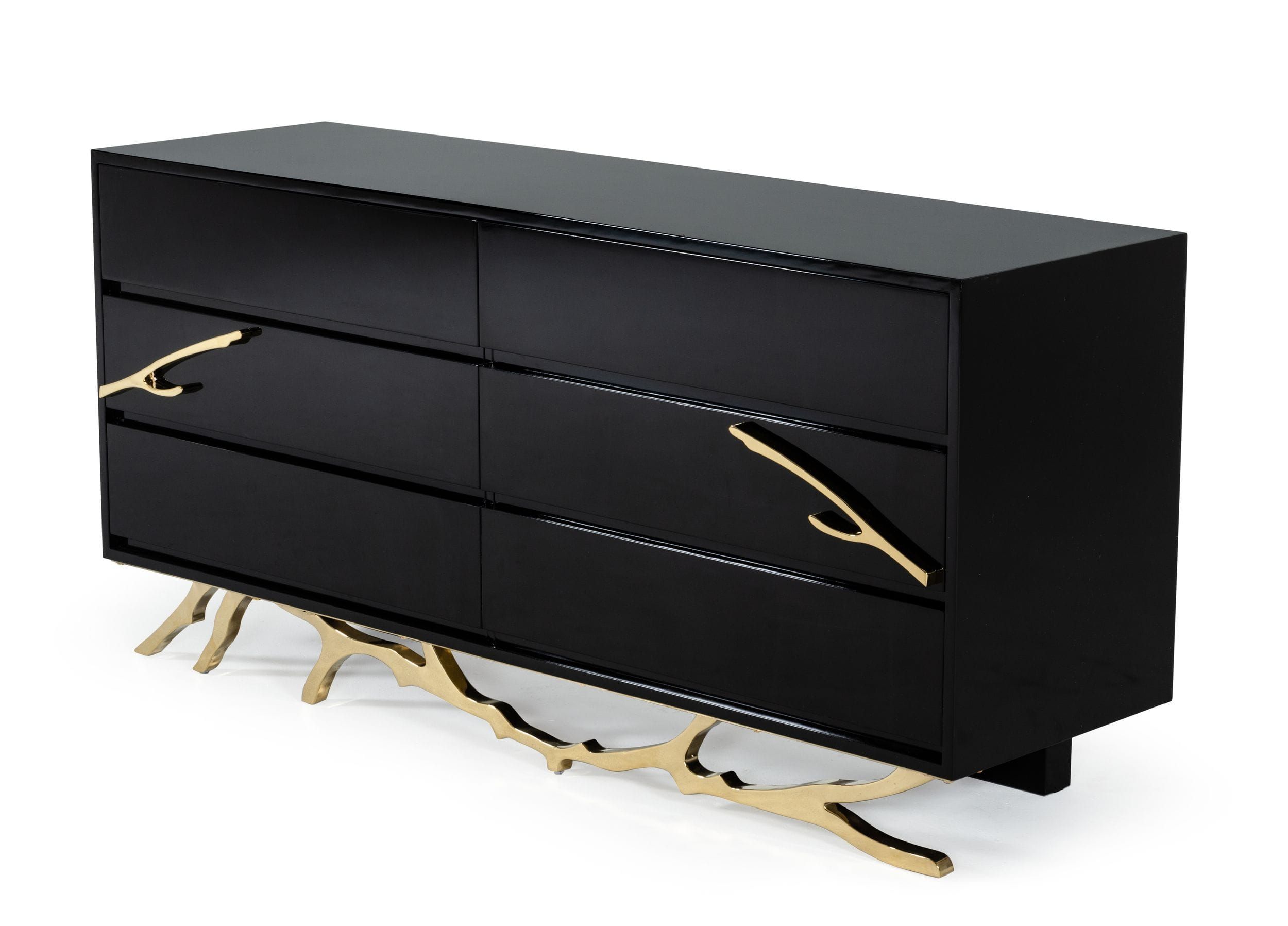 Modrest Legend Modern Black &amp; Gold Dresser | Atlas Furniture Imports in Maximizing Storage and Style with Modrest Moontide Modern Dresser Solutions