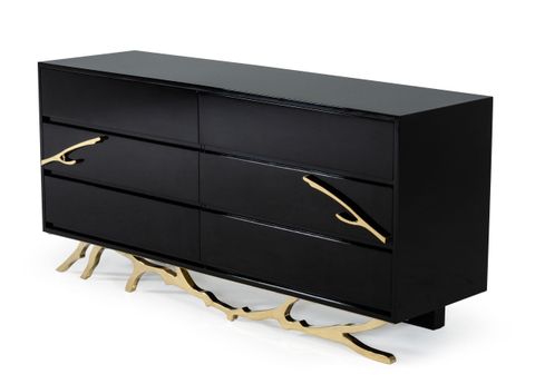 Modrest Legend Modern Black & Gold Dresser | Atlas Furniture Imports in Maximizing Storage and Style with Modrest Moontide Modern Dresser Solutions
