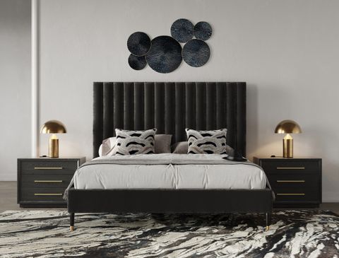 Modrest Manhattan- Contemporary Grey And Gold Nightstand - Transitional ... inside Inside the Modrest Manhattan Chest Timeless Style Meets Modern Design