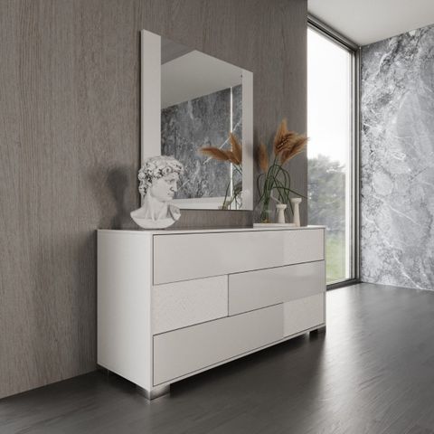 Modrest Monza - Italian Modern White Dresser | Atlas Furniture Imports inside
