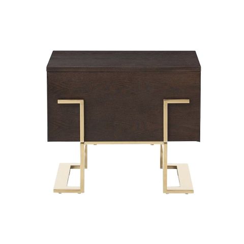 Modrest Moontide 1-Drawer Modern Wood Nightstand In Smoked Ash Brown ... throughout Modrest Moontide Modern Dresser