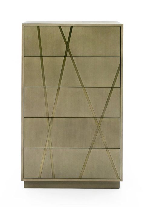 Modrest Nixa - Modern Wide Birch + Brushed Bronze Chest | Atlas ... regarding Nixa Modern Wide Birch, Brushed Bronze Dresser