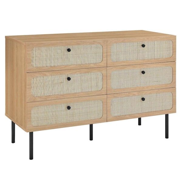 Modway Chaucer 6-Drawer Compact Dresser In Oak Mod-7066-Oak - The Home ... within Chaucer 6-Drawer Compact Dresser, Oak