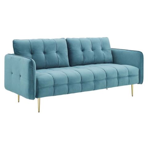 Modway Furniture Cameron Sea Blue Velvet Sofa intended for A Closer Look at the Modway Contessa Modern Sofa in Striking Teal