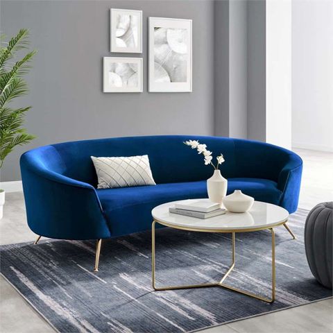 Modway Marchesa Modern Performance Velvet Upholstered Sofa In Navy/Gold ... for The Modway Marchesa Sofa A Luxurious Yet Practical Choice for Modern Homes