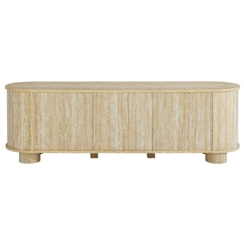 Modway Overture 63” Oval Faux Travertine Tv Stand In Travertine | Wayfair throughout Hollis 59" Travertine Tv Stand, Travertine