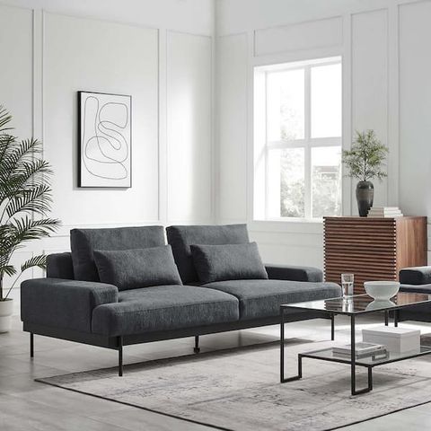 Modway Proximity 85.5 In. Straight Arm Polyester Rectangle Upholstered ... in Understanding the Appeal of Charcoal Upholstered Sofas in Modern Living Spaces