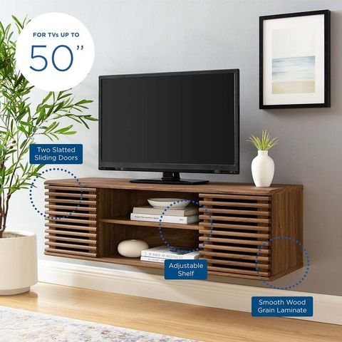 Modway Render 46" Wall-Mount Media Console Tv Stand | Wall Mounted ... pertaining to Unlocking Your Living Room's Potential with the Render 46 Wall-Mount Media Console