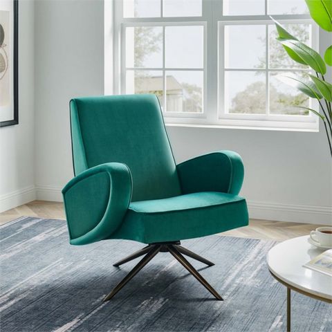Modway Superior Modern Performance Velvet Swivel Chair In Teal Blue ... regarding A Closer Look at the Modway Contessa Modern Sofa in Striking Teal